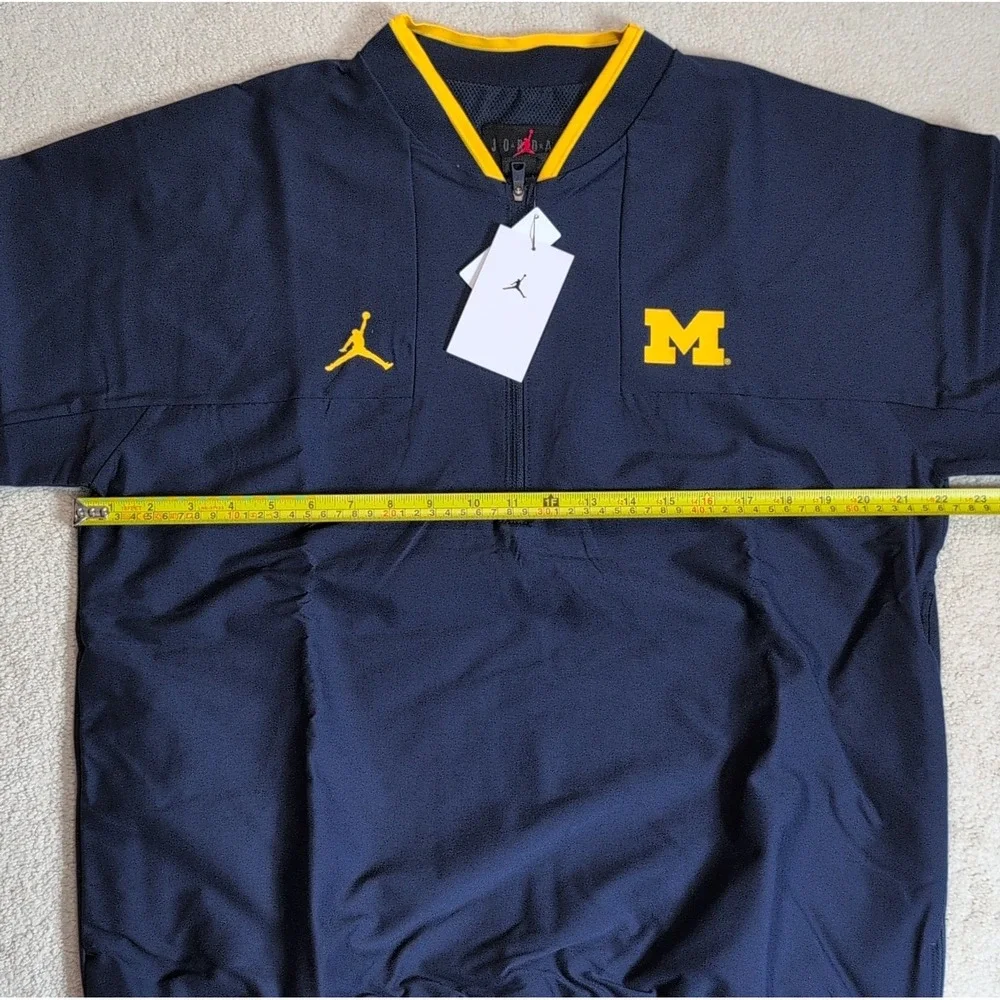 Michigan Wolverines Jordan 2021 Coach Half-Zip Jacket Mens M Blue DD6437-419